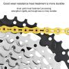 8 Speed bike chain,Titanizing durable half hollow 116L Bicycle Chain for shimano campagnolo sarm mtb road bike system (Gold 8 Speed Half Hollow) view 4
