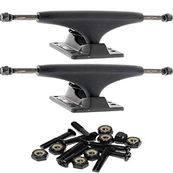 Blank Skateboards Classic Black Skateboard Trucks - 4.25" Hanger 7.0" Axle with 1" Raven Black Hardware - Bundle of 2 items