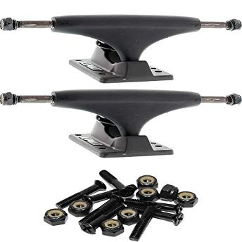 Blank Skateboards Classic Black Skateboard Trucks - 4.25" Hanger 7.0" Axle with 1" Raven Black Hardware - Bundle of 2 items