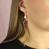 South Carolina Gamecocks Diana Gold and Pearl Dangle Earrings Jewelry Gift USC view 2