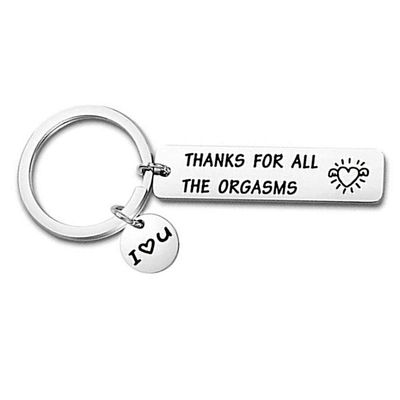 BGTY Stainless Steel Keyring Engraved Thank for All The I Love You Key Ring Couple Keychain Jewelry Gifts (Silver regular font)