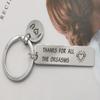 BGTY Stainless Steel Keyring Engraved Thank for All The I Love You Key Ring Couple Keychain Jewelry Gifts (Silver regular font) view 4