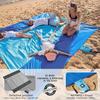 WEKAPO Beach Blanket Sandproof, Extra Large Beach Mat, Big & Compact Sand Free Mat Quick Drying, Lightweight & Durable with 6 Stakes & 4 Corner Pockets (Blue, 9x7 FT (15 Person)) view 3