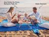 WEKAPO Beach Blanket Sandproof, Extra Large Beach Mat, Big & Compact Sand Free Mat Quick Drying, Lightweight & Durable with 6 Stakes & 4 Corner Pockets (Blue, 9x7 FT (15 Person)) view 4