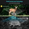 Trail Camera Dual-Lens with Starlight Night Vision 4K 20MP Wildlife Game Camera with 0.2s Motion Activated IP66 Waterproof Hunting Scouting Cam with Portable Solar Panel and Micro SD Card,128g view 3