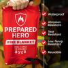 Hero Extra Large Emergency Fire Suppression Blanket - 4 Pack - XL Fiberglass Fire Blanket for Kitchen & Home, 47' x 71' view 3