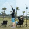 OMUKY Telescopic Lantern Stand with Base Outdoor Camping Lamp Stand Pole Adjustable Lantern Pole (Black) view 3