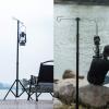 OMUKY Telescopic Lantern Stand with Base Outdoor Camping Lamp Stand Pole Adjustable Lantern Pole (Black) view 4