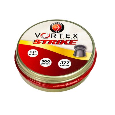 HatsanUSA Vortex Strike .177cal Airgun Pellets, 9.25gr, 500ct, Gray (HA90640)