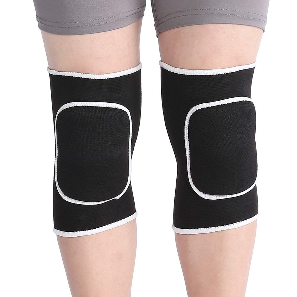 2pcs Protective Knee Pads Non-Slip Knee Brace Sports Patella Support Belt Volleyball Soccer Basketball Knee Pad Fitness Knee Protector for Women Men(black)