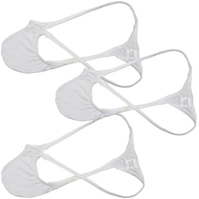 OROCOJUCO Sexy Men Modal Bikini Thong Underwear Bulge Pouch T-back String Tangas 3-Pack(White) M