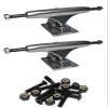 Warehouse Skateboards Standard Polished Skateboard Trucks - 5.0" Hanger 7.75" Axle with 1" Raven Black Hardware - Bundle of 2 items view 1