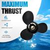 Max Motosports Aluminum Propeller 10 3/8 X 14 fits for Mercury 25-70HP 48-816706A45 13 Spline Prop Shaft 10-3/8" x 14" Pitch view 3
