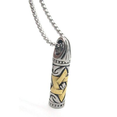 6 Point Star of David Hexagram Pendant Necklace Stainless Steel Jewelry Men Women with 25" Chain