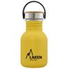 LAKEN Basic Stainless Steel Bottle, Water Bottle, Wide Opening with Stainless Steel Screw Cap with Bambo, BPA-Free, 0.35 L, Yellow view 1