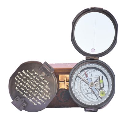 Engraved Compass, Gift for Husband,Anniversary,Wedding Gift for Him, Long Distance Boyfriend Gift, Fiance Gift I Miss You Long Distance Relationship Gift for Army Boyfriend Gift (to My Husband 1)