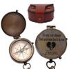 Engraved Brass Compass- Personalized Sundial Compass, Viking Compass Gift to Her, Nautical Gift for Boyfriend Perfect and Unique Gift with Leather Case view 2