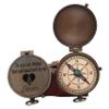 Engraved Brass Compass- Personalized Sundial Compass, Viking Compass Gift to Her, Nautical Gift for Boyfriend Perfect and Unique Gift with Leather Case view 3