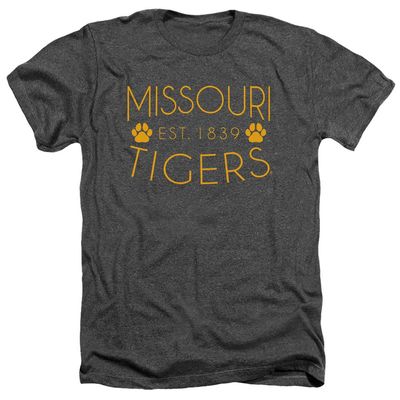 University of Missouri Mizzou Official Simple Unisex Adult Heather T Shirt,Charcoal Heather, 2X-Large