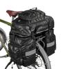 HUNTVP Bike Bag Bike Pannier Bag 3 in 1 Rack Saddle Bag Backpack Rear Seat Bag Shoulder Bag Laptop Pannier Cargo Rack Bicycle Bag with Rain Cover (Black) view 1