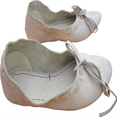 Allbeststuff Medieval Leather Female Flats Natural Leather Women Medieval Flat Footwear Renaissance Shoes ABS (Natural Leather, 5)
