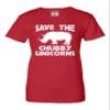 Go All Out XX-Large Red Womens Save The Chubby Unicorns Funny Rhino T-Shirt view 3