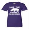 Go All Out XX-Large Purple Womens Save The Chubby Unicorns Funny Rhino T-Shirt view 3