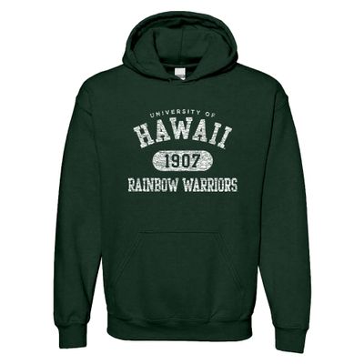 AH20 - Hawaii Rainbow Warriors Athletic Arch Hoodie - 2X-Large - Forest