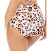 Hula Honey Womens Juniors Wild About You High-Waist Swim Bottom Separates Pink L, Leopard Multi view 2