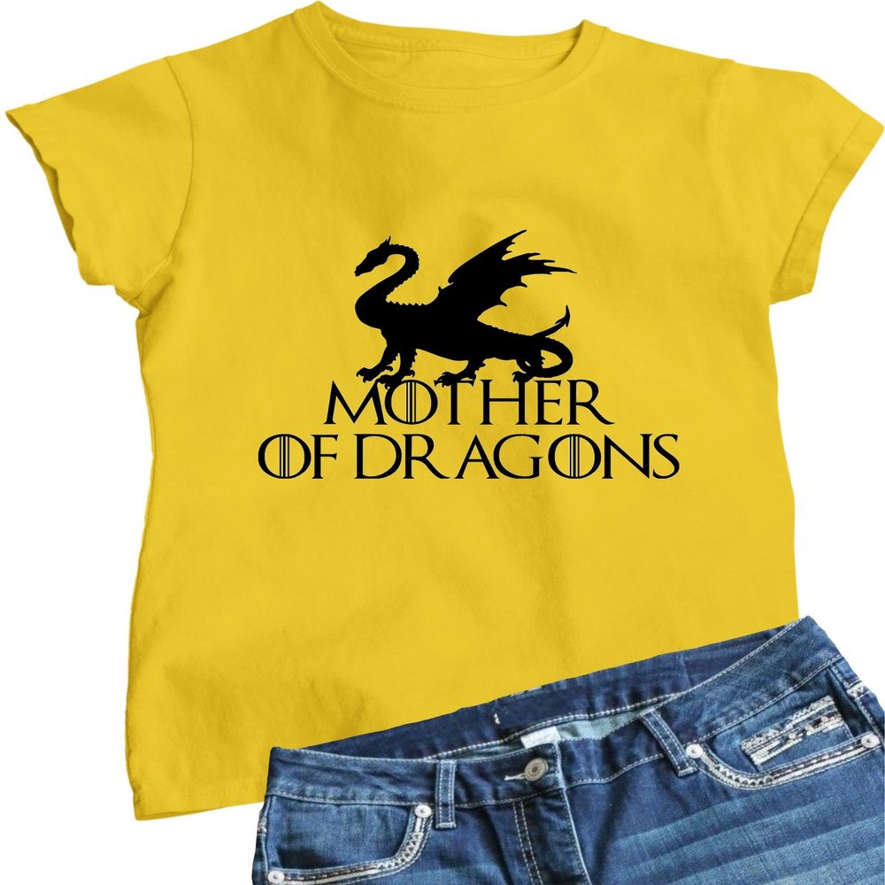 Go All Out XX-Large Yellow Womens Mother of Dragons T-Shirt