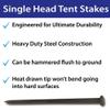 Moose Supply Single Head Tent Stakes - Heavy Duty Steel Tent Stakes, Versatile Ground Spikes to Anchor Commercial Inflatables, Party Tents, and Outdoor Camping Shelters, 3/4 x 24 Inch, 10-Pack view 3
