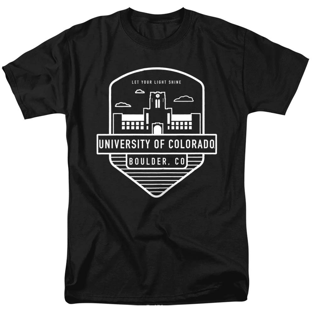 University of Colorado Official Badge Unisex Adult T-Shirt, Black, Medium