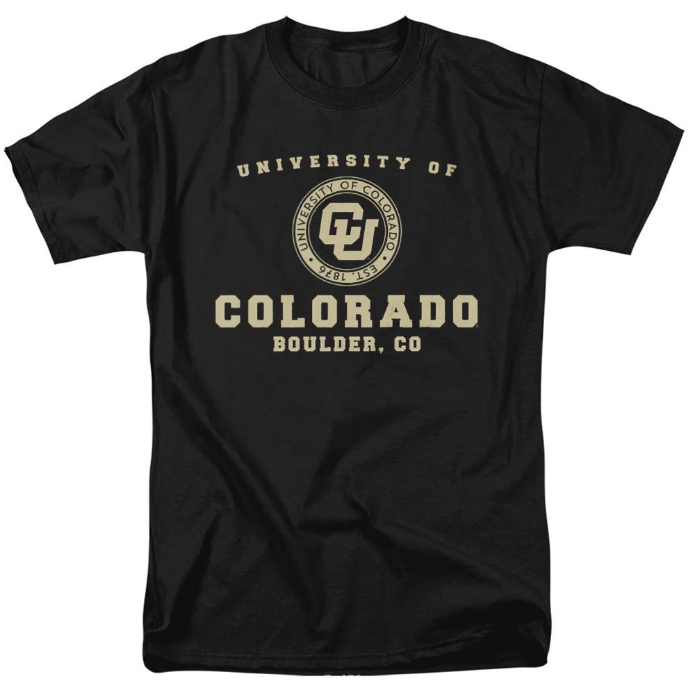 University of Colorado Official Circle Logo Unisex Adult T-Shirt, Black, 2X-Large