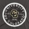 University of Colorado Official Plaid Badge Unisex Adult T-Shirt, Charcoal, Large view 2