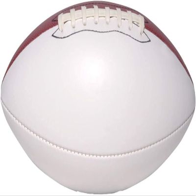 Ballstars Autograph Blank Mid-Size 9 Inch Football Without Base | Official Size 3 | Football Trophy for Signing with Two White Panels