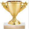 Crown Awards Gold Cup Trophy, 5 1/4" Gold Starburst Achievement Trophy On Real Marble Base, 10 Pack Prime view 1