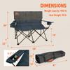 Kelty Loveseat Oversized 2-Person Heavy Duty Folding Camp Chair, Double Seat for Soccer Games, Tailgating, Beach Days (Regular Height/Dark Shadow) view 3