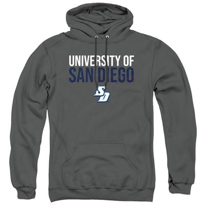 University of San Diego Official Stacked Unisex Adult Pull-Over Hoodie,Charcoal, 3X-Large