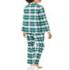 Amazon Essentials Women's Flannel Long-Sleeve Button Front Shirt and Pant Pajama Set, Dark Green White Plaid, X-Small view 2