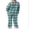 Amazon Essentials Women's Flannel Long-Sleeve Button Front Shirt and Pant Pajama Set, Dark Green White Plaid, X-Small view 4