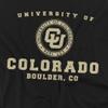 University of Colorado Official Circle Logo Unisex Adult T-Shirt, Black, Small view 2