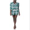 Amazon Essentials Women's Lightweight Woven Flannel Pajama Set with Shorts, Dark Green White Plaid, X-Large view 1