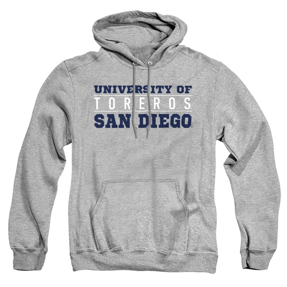 University of San Diego Official Between The Lines Unisex Adult Pull-Over Hoodie,Athletic Heather, 2X-Large