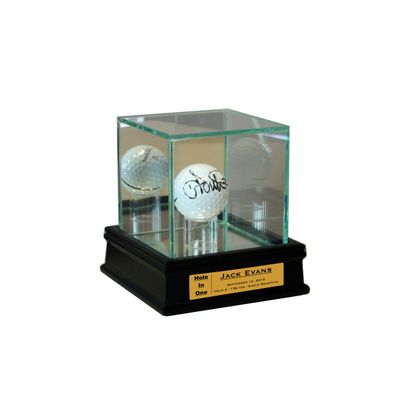 Golf Ball Display Case (Black w/ Engraving)