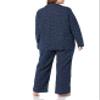 Amazon Essentials Women's Flannel Long-Sleeve Button Front Shirt and Pant Pajama Set, Navy Dots Print, Small view 2