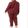 Amazon Essentials Women's Flannel Long-Sleeve Button Front Shirt and Pant Pajama Set, Black Red Mini Buffalo Plaid, X-Large view 4