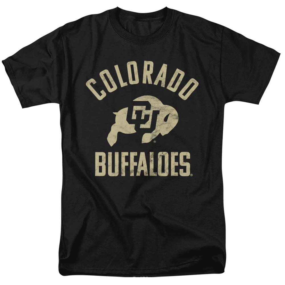 University of Colorado Official One Color Buffaloes Logo Unisex Adult T-Shirt, Black, X-Large