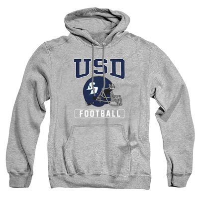 University of San Diego Official Football Helmet Unisex Adult Pull-Over Hoodie,Athletic Heather, 3X-Large
