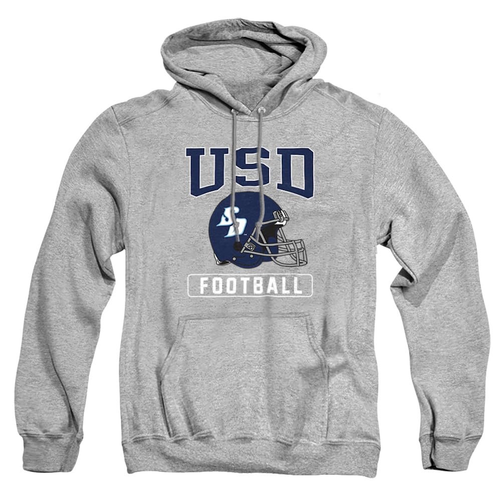 University of San Diego Official Football Helmet Unisex Adult Pull-Over Hoodie,Athletic Heather, 3X-Large