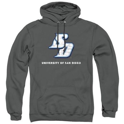 University of San Diego Official Distressed Primary Unisex Adult Pull-Over Hoodie,Charcoal, 3X-Large